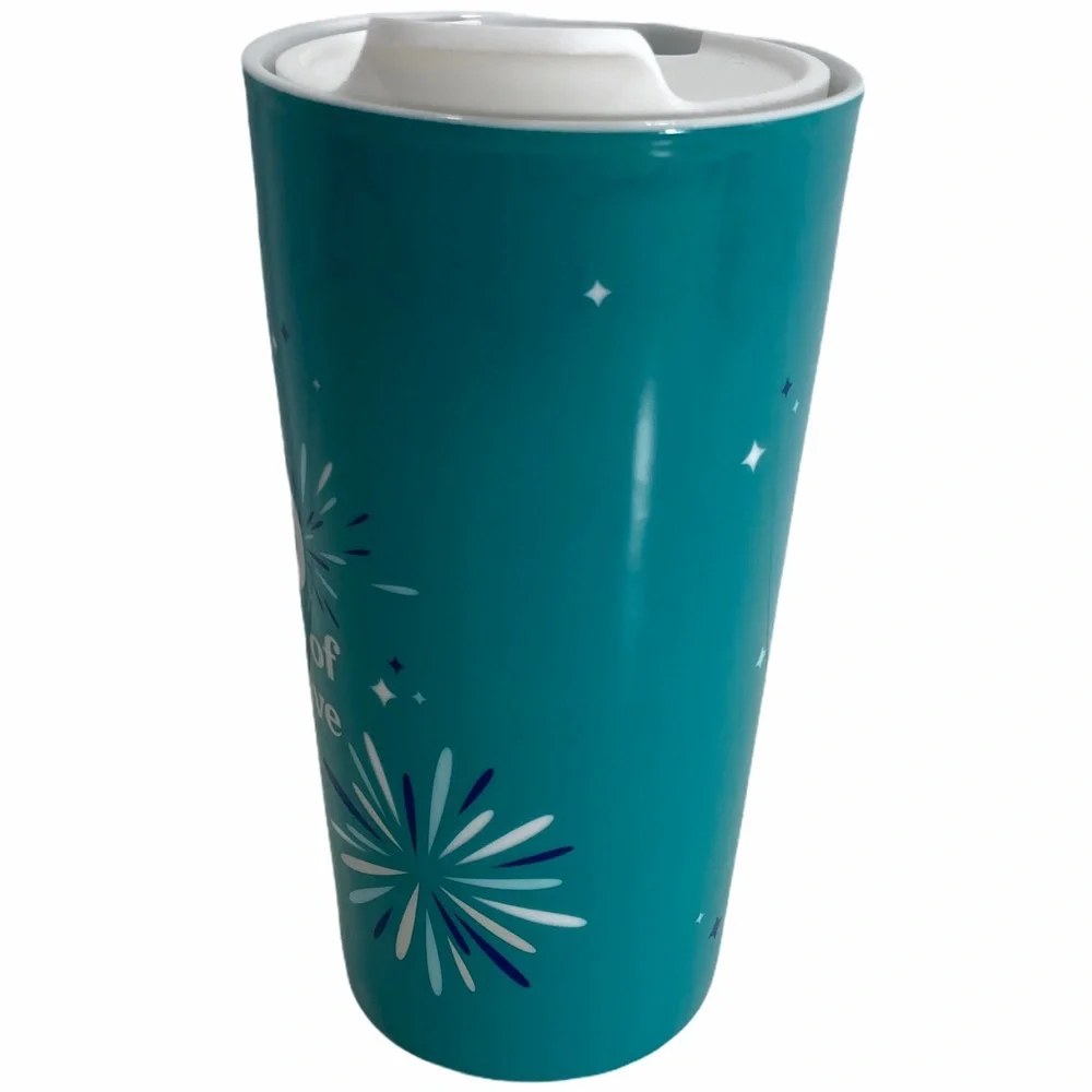 David's Tea Ceramic Travel Mug Cup Tumbler 10 year Celebrate - Picture 2 of 7